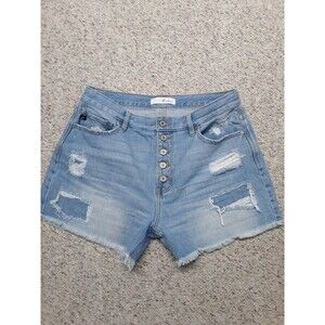 11/29 KanCan High-Rise Exposed Buttonfly Distressed Raw Fray Hem Shorts